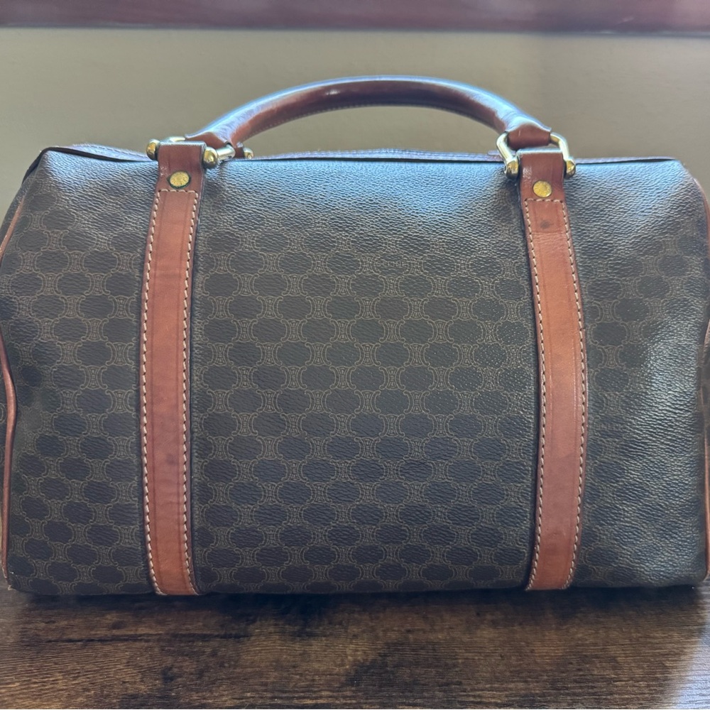 Celine Boston Bag with Structured Design and Leather Accents - Picture 8 of 16